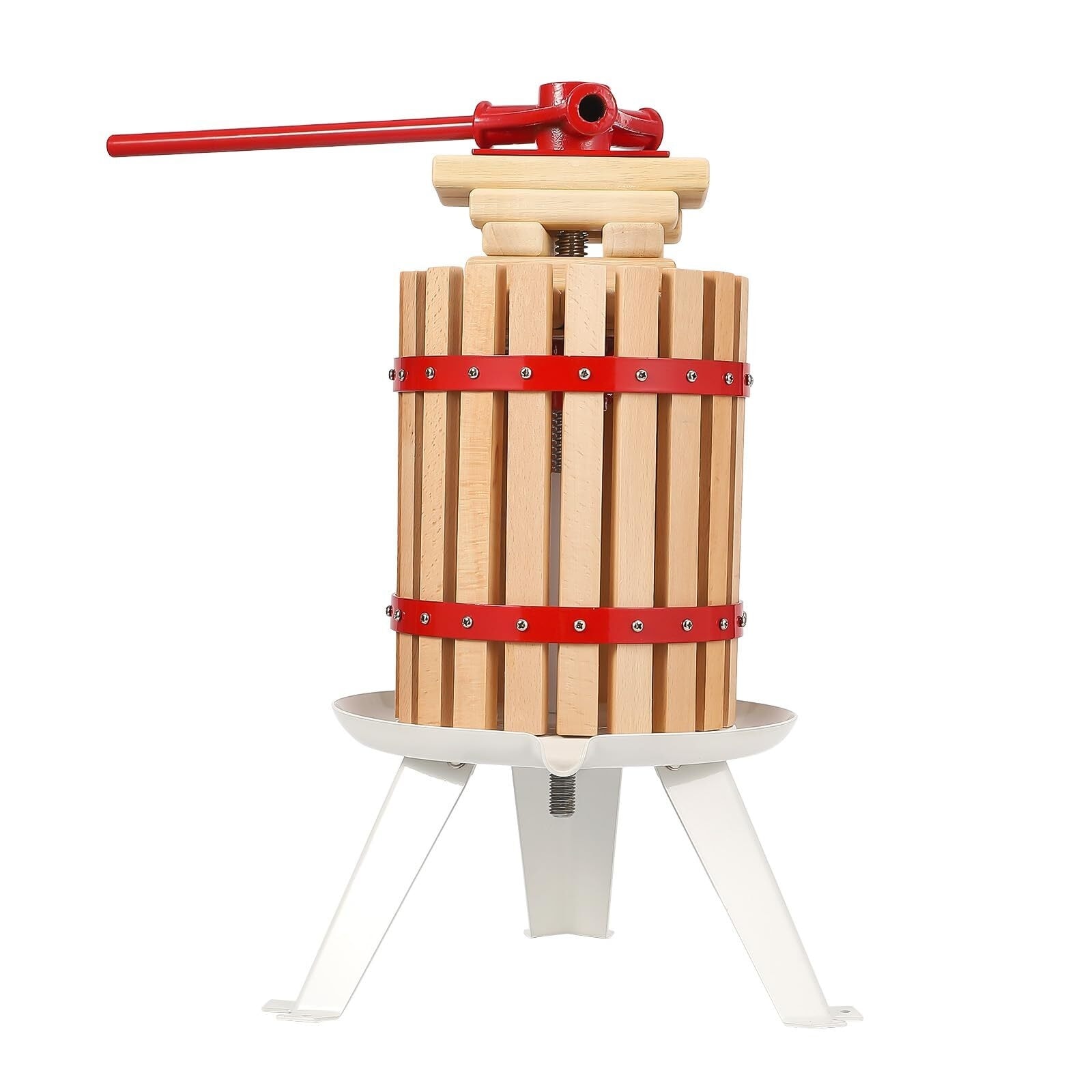 Manual Fruit Wine Press, Wood and Steel Fruit Wine Press With T-Handle
