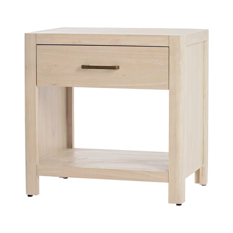 NPD Furniture Trevin Nightstand with 1 Drawer and Open Shelf - Weathered Sand