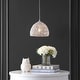 preview thumbnail 63 of 115, Jigu 1-Light Woven Rattan/Iron LED Pendant, by JONATHAN Y