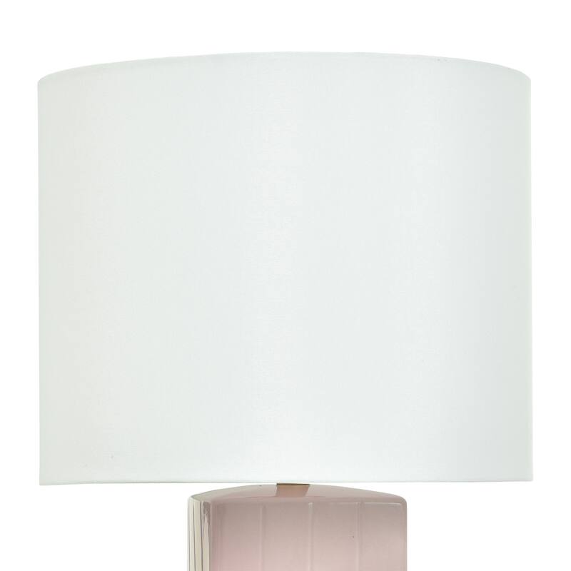 Tamara Day for Stylecraft Augustus Table Lamp - Pink Peony - Off-White Shade
