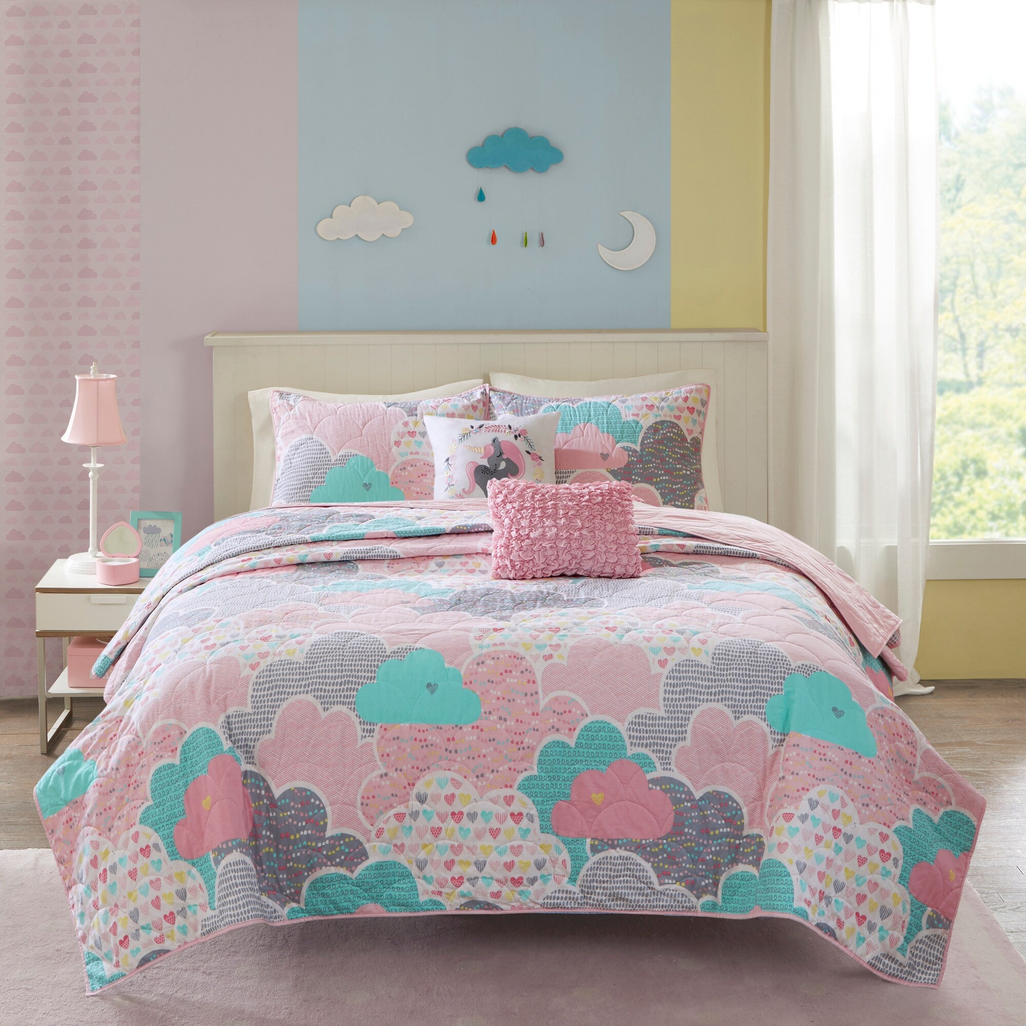 Dreamy Clouds Puffy Marshmallow Quilt Set