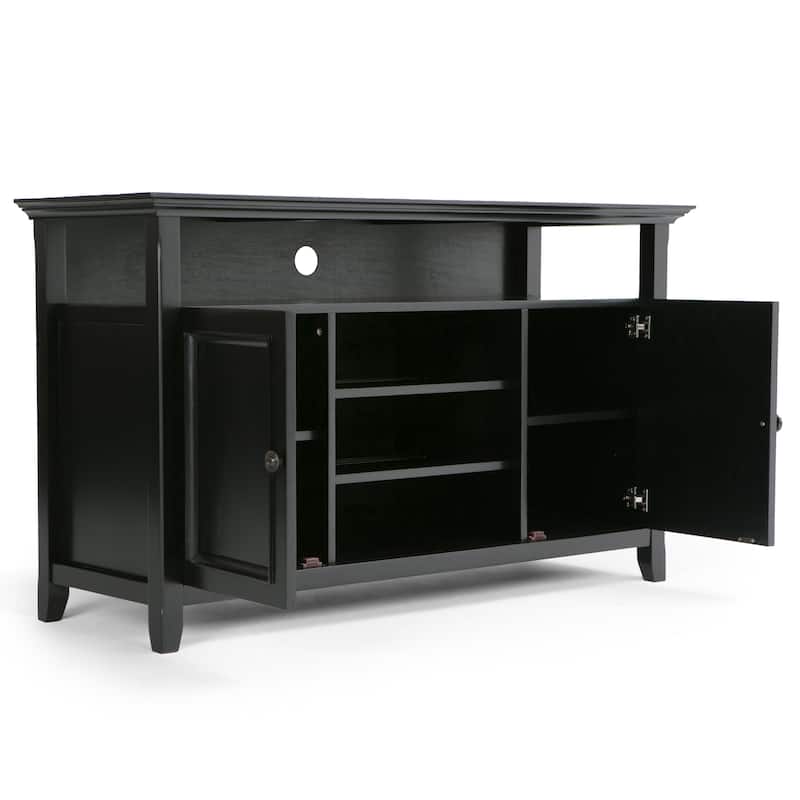 WYNDENHALL Halifax 54 inch Wide Solid Wood Transitional TV Stand - 54'' W x 18.9'' D x 31.9'' H
