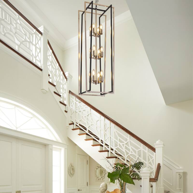 Modern Rectangle Chandelier Lantern Pendant Light Fixture