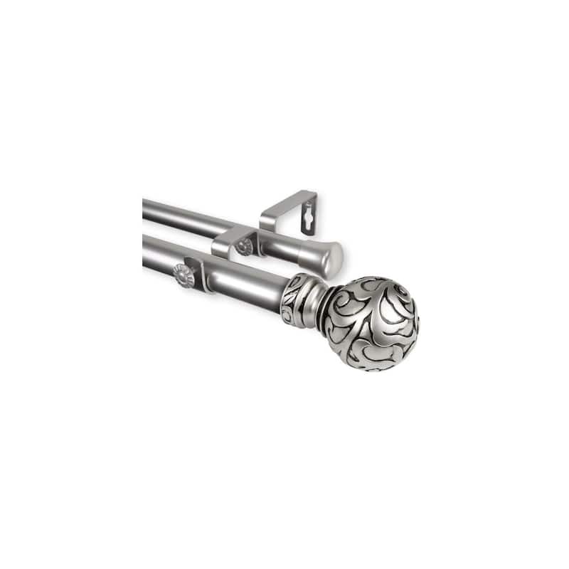 Single Curtain Rod 120-170 Inch Adjustable, Satin Nickel Drapery Rod Set, Elegant Home Decor - M
