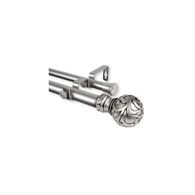 Single Curtain Rod 120-170 Inch Adjustable, Satin Nickel Drapery Rod Set, Elegant Home Decor - M