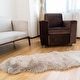 preview thumbnail 142 of 155, Silver Orchid Parrott Faux Fur Sheepskin Area Rug 2' x 6' Shaped - Light Brown