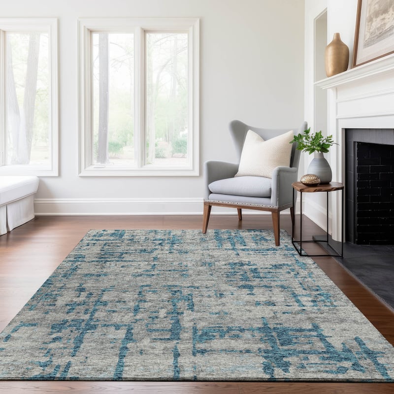 Premium Washable Super Soft Abstract Plaid Mayfield Rug