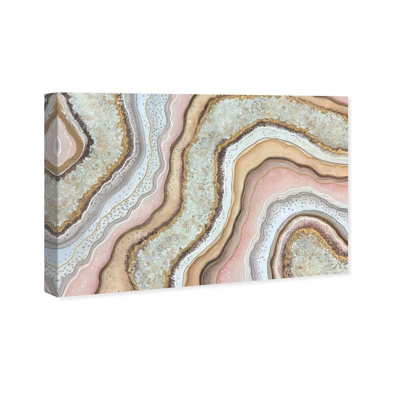 Wynwood Studio Canvas Abstract Cherry Blossom Geode Pink and Light Pink Glam Wall Art Canvas Print