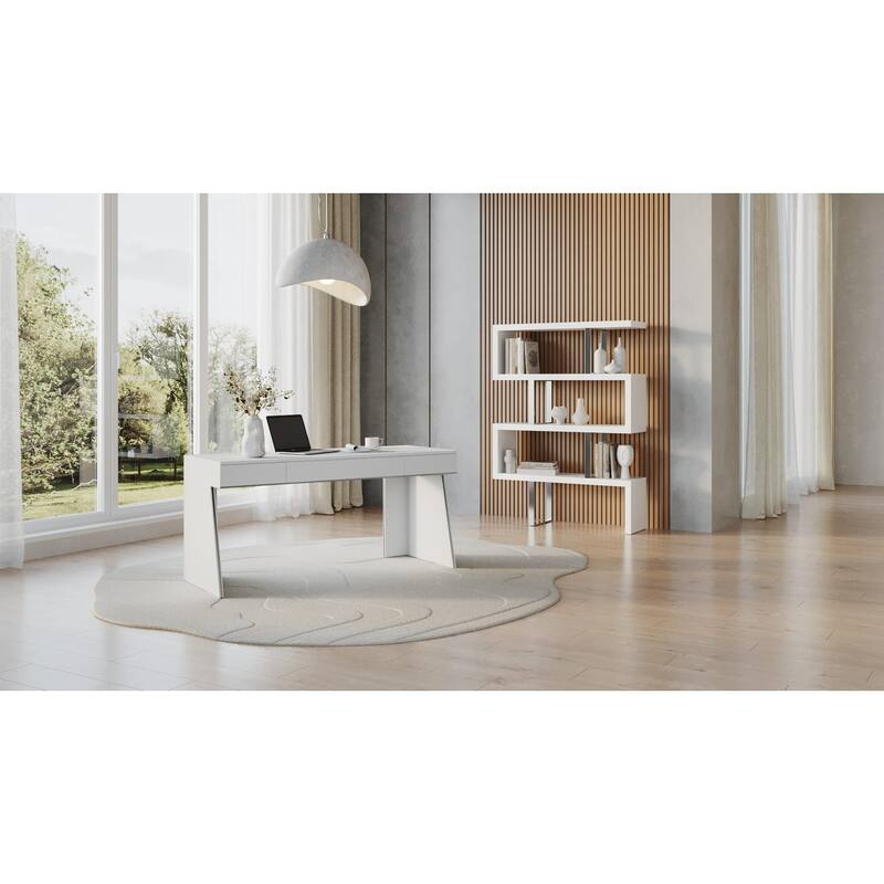 Modrest Maze White High Gloss Bookcase