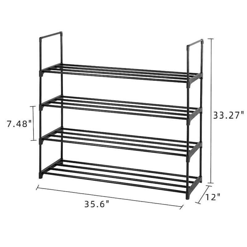 4-Tier Shoe Rack Metal Shoe Tower 20-Pair Shoe Storage Organizer