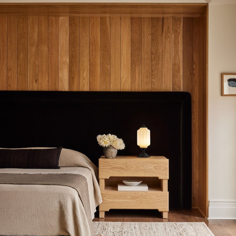 1-Light Transitional Metal & Glass Table Lamp with Carved Base for Bedroom Nightstand - 5.9 in. W x 13.8 in. H