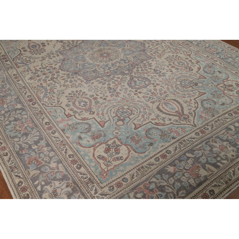 Floral Tabriz Persian Area Rug Hand-Knotted Traditional Wool Carpet - 8'1"x 11'1"