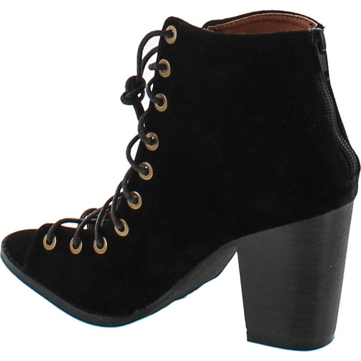 yoki notch womens heeled booties