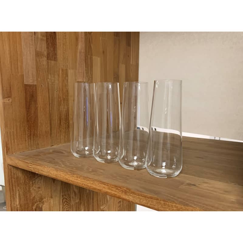 Red Vanilla Stemless Champagne Glass Set / 4