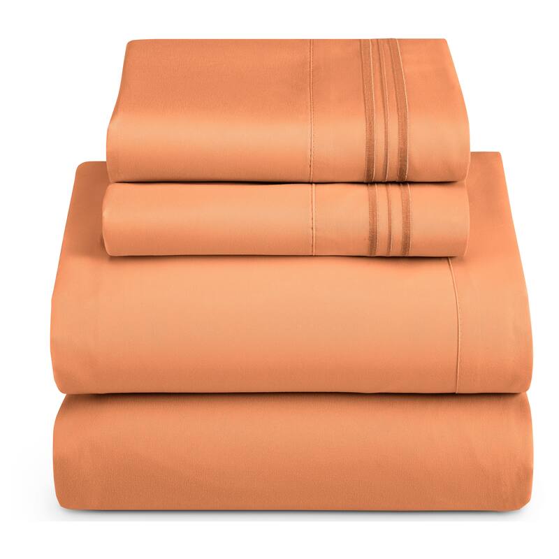 Nestl Ultra-soft Deep Pocket Bed Sheet Set - Split King - Rust Sienna