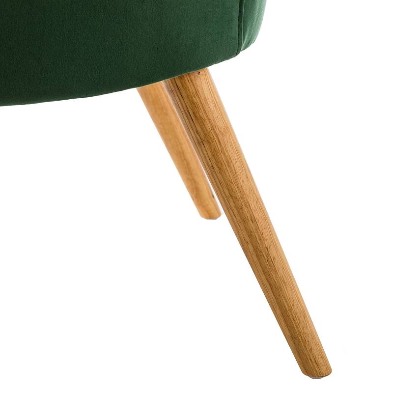 Eleanora Morden Scalloped Velvet Arm Chair with Tufted Back by HULALA HOME