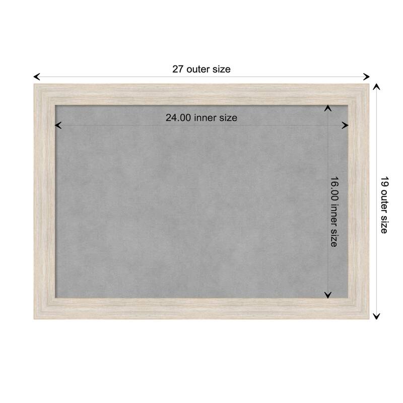Amanti Art Hardwood White Wash Narrow Framed Magnetic Board - Board Size 24x16