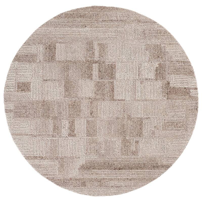 SAFAVIEH Handmade Harvest Berenike Wool Rug - 6' Round - Taupe