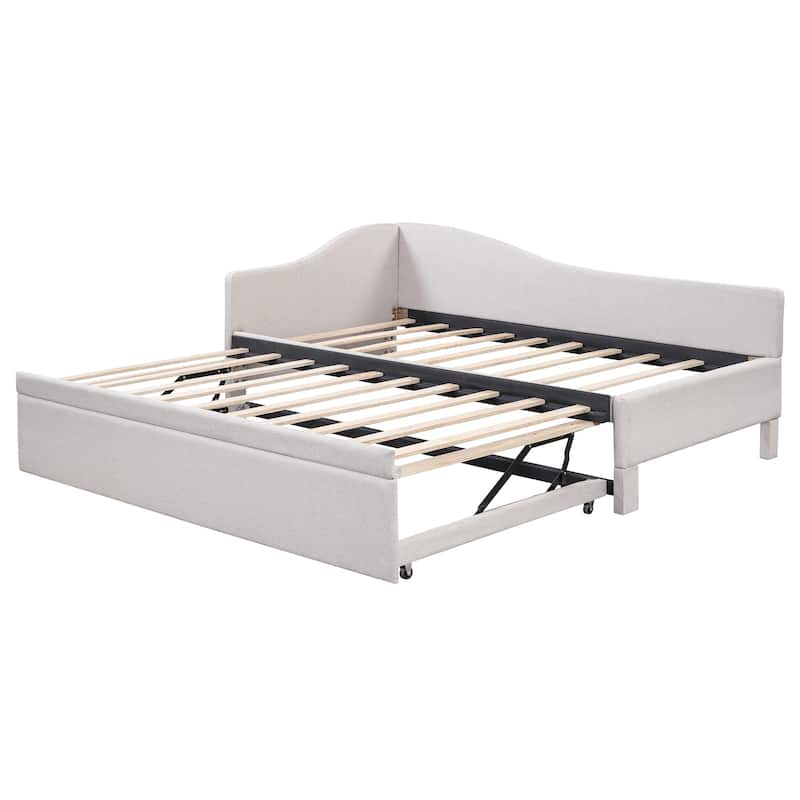 Upholstered L-Shaped Sofa Bed with Pop-Up Rollaway Bed
