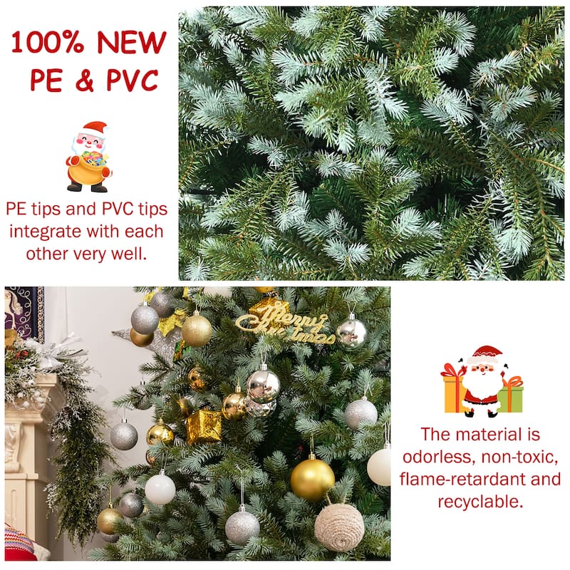 7 FT Artificial Christmas Tree Unlit Hinged Xmas Spruce Tree