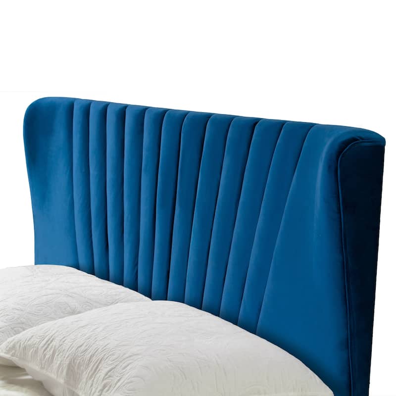 Autumn Fabric Queen Bed with Decorative Stitching