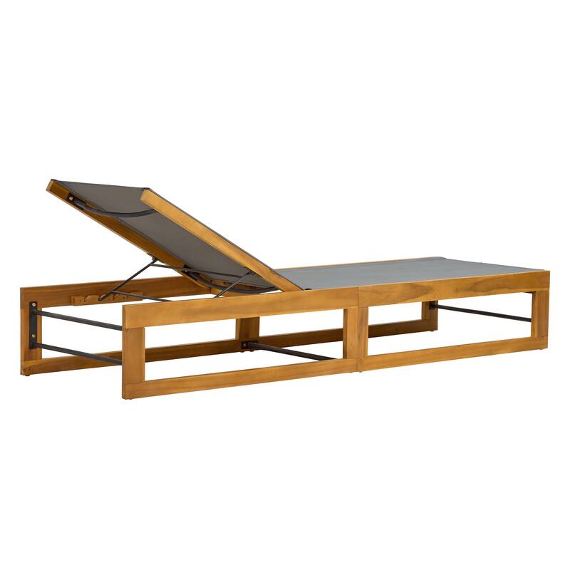 Emile Outdoor Mesh and Wood Chaise Lounge (Set of 2) by Christopher Knight Home