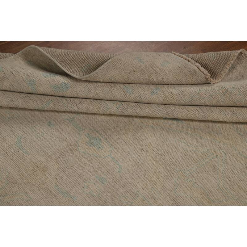 Vegetable Dye Oushak Turkish Area Rug Bedroom Handmade Wool Carpet - 8'4"x 9'10"
