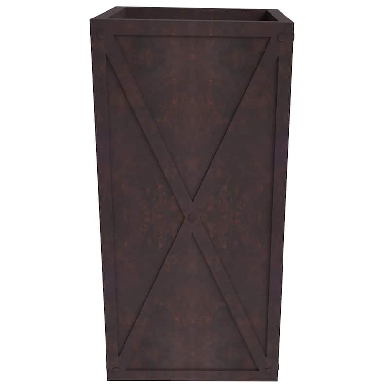 Papyrus Elegant Rectangular Modern Planter with Drainage, Lightweight Fiberstone MGO Clay Blend for Indoor Outdoor Use