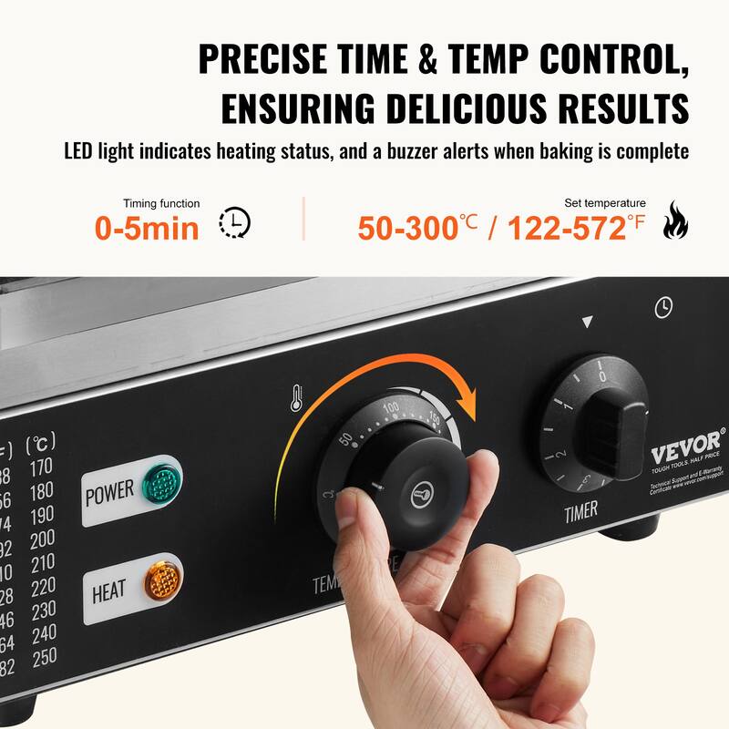 VEVOR Electric Donut Maker Commercial Doughnut Machine with Non-stick Surface for Restaurant and Home Use