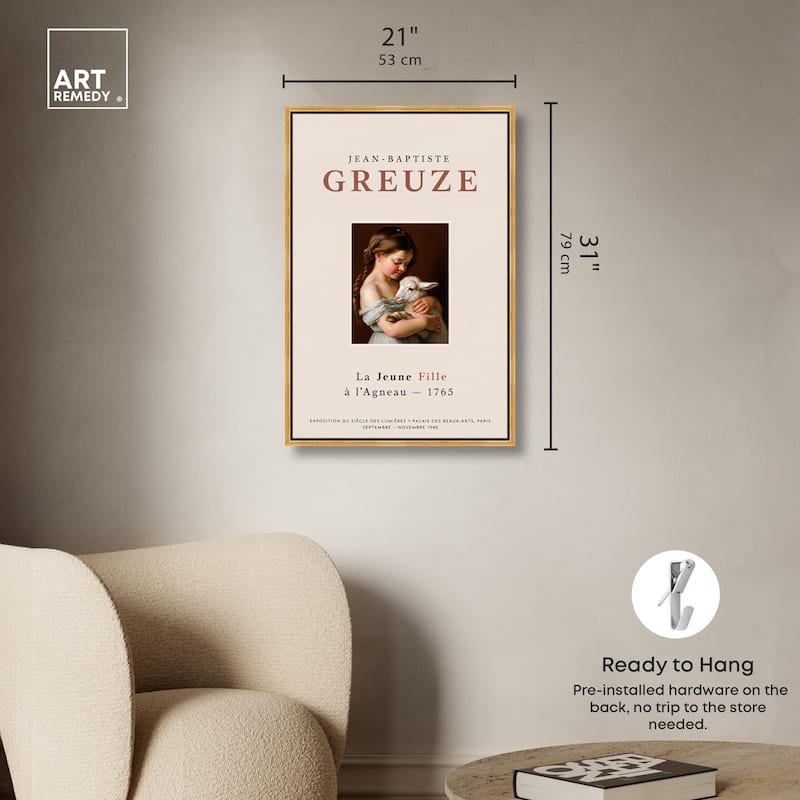 Girl and Her Lamb Canvas by Art Remedy