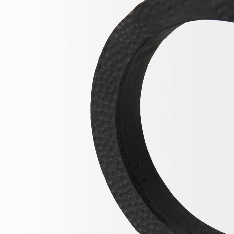 Rafiki 7.9L x 5.9W x 5.9H Two Blackened Hammered Finish Metal Conjoined Circles