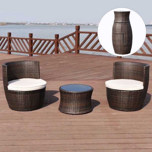 Stackable rattan garden furniture set store