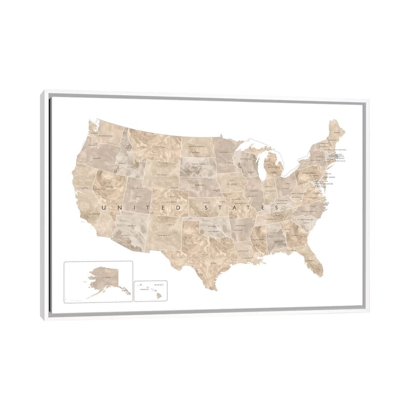 Us Map Neutral iCanvas