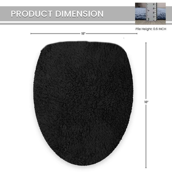 dimension image slide 2 of 17, Home Weavers Waterford Collection Cotton Toilet Lid Rug | Elastic Fit | Fit Most Standard Toilet Lid | 18"x18"