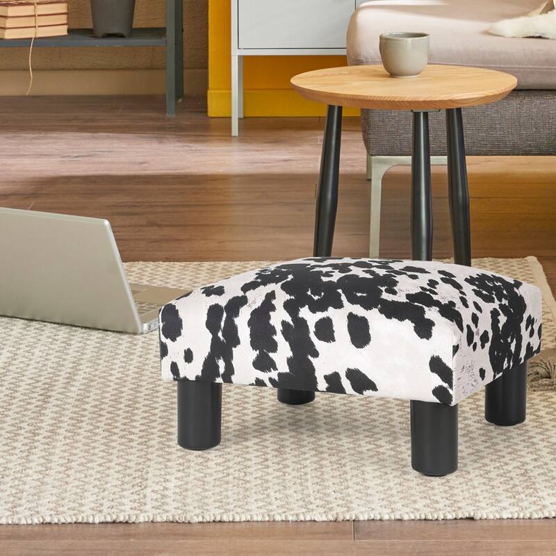 Adeco 15'' Small Ottoman Upholstered Foot Rest