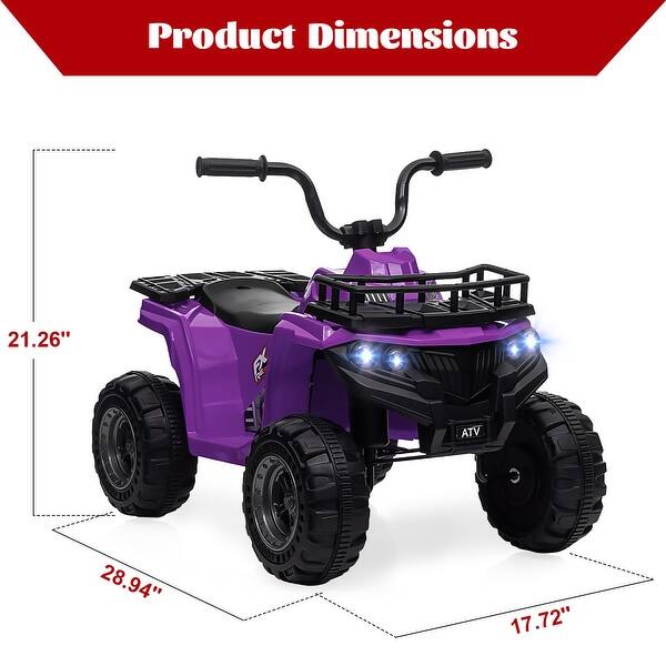 dimension image slide 1 of 8, 12V Kids Ride On ATV, 4 Wheeler Electric Vehicle for Kids