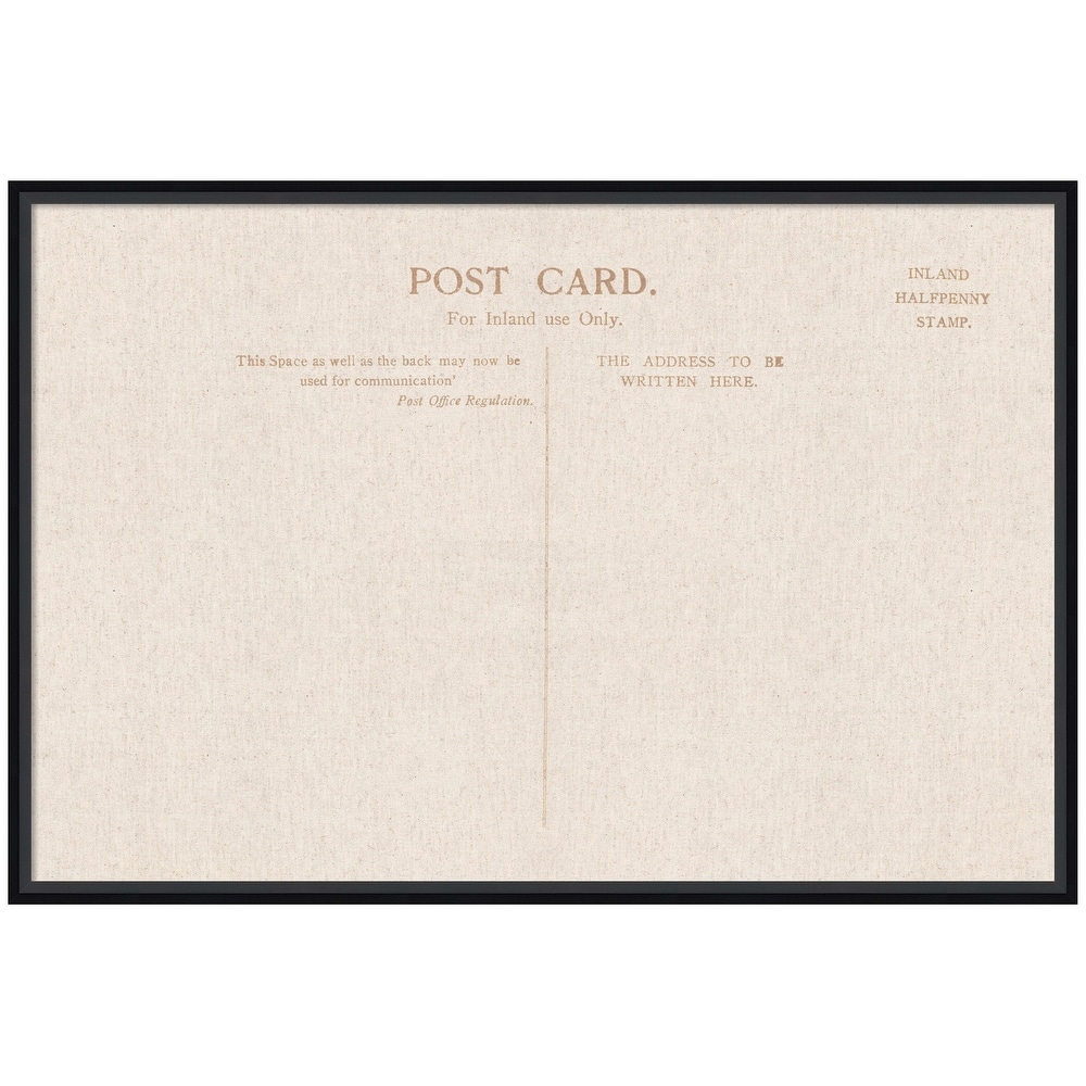 Kate and Laurel Framed Fabric Pinboard Linen Vintage Post Card Wall Organization