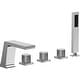 preview thumbnail 24 of 39, Roman Tub Faucet with Handheld Shower 3-Handle Deck Mount Bathtub Faucet Set Brushed Nickel