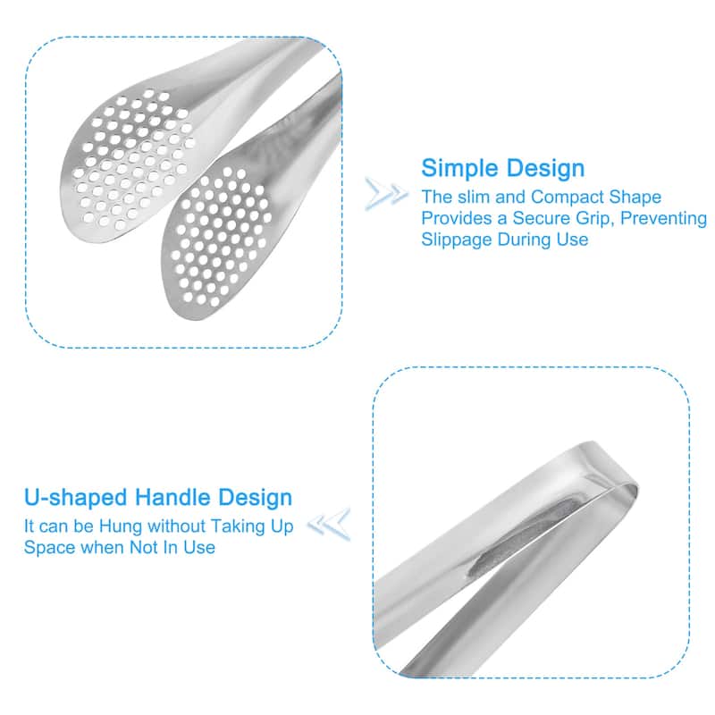 Serving Tongs, 2pcs Stainless Steel Ice Tongs, Mini Sugar Tongs Silver