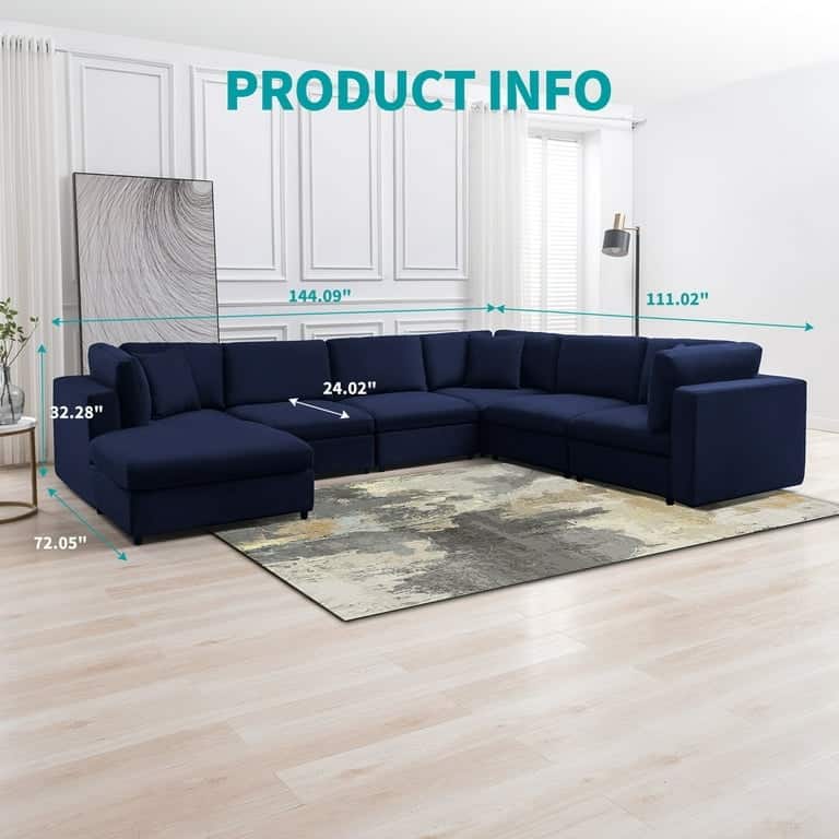 Mixoy Modern Convertible Sectional Sofa,L/U Shaped Corner Sleeper Sofa Couch,Modular Sectional Couches