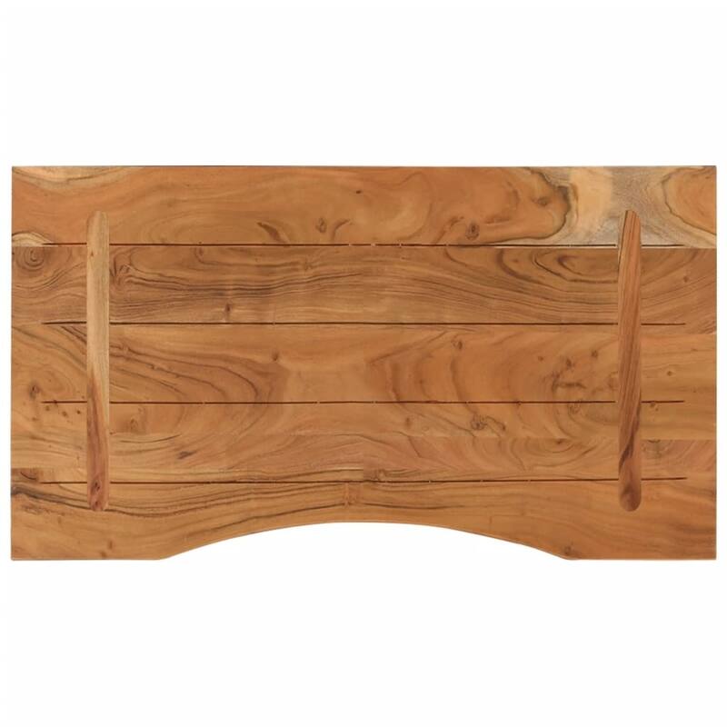 vidaXL Desk Top Natural wood Solid Acacia wood 31.5x19.7 in Durable - 19.7 x 31.5 x 1.0 in