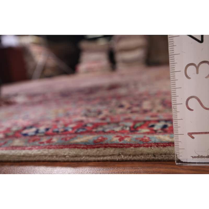 Vegetable Dye Agra Indian Antique Area Rug Hand-Knotted Wool Carpet - 9'1" x 12'2"