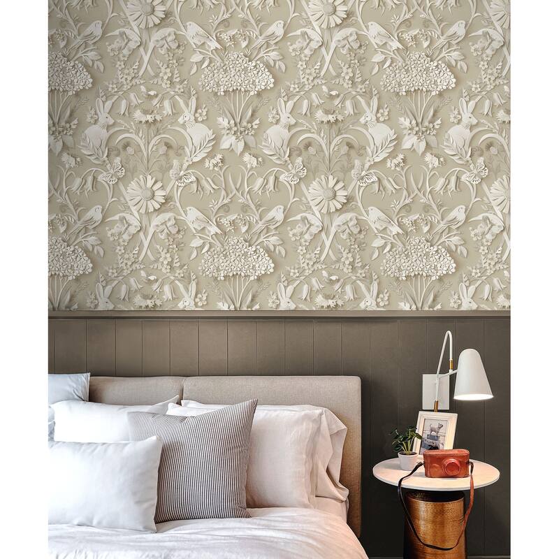 Fine Decor Fae Neutral Woodland Wallpaper