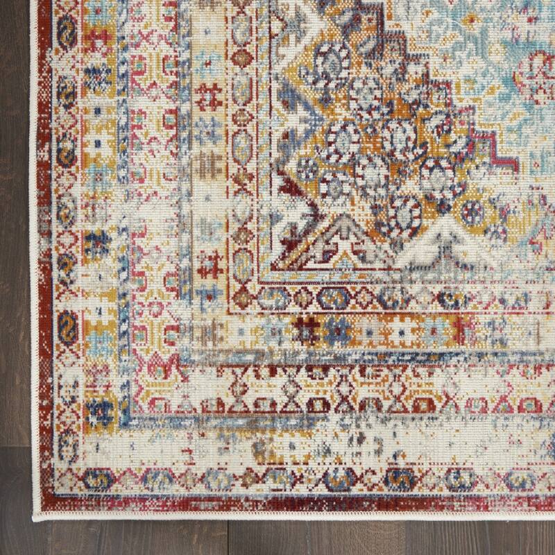 HomeRootsGeometric Traditional Rectangle Area Rug - 94' X '63' X '0.5