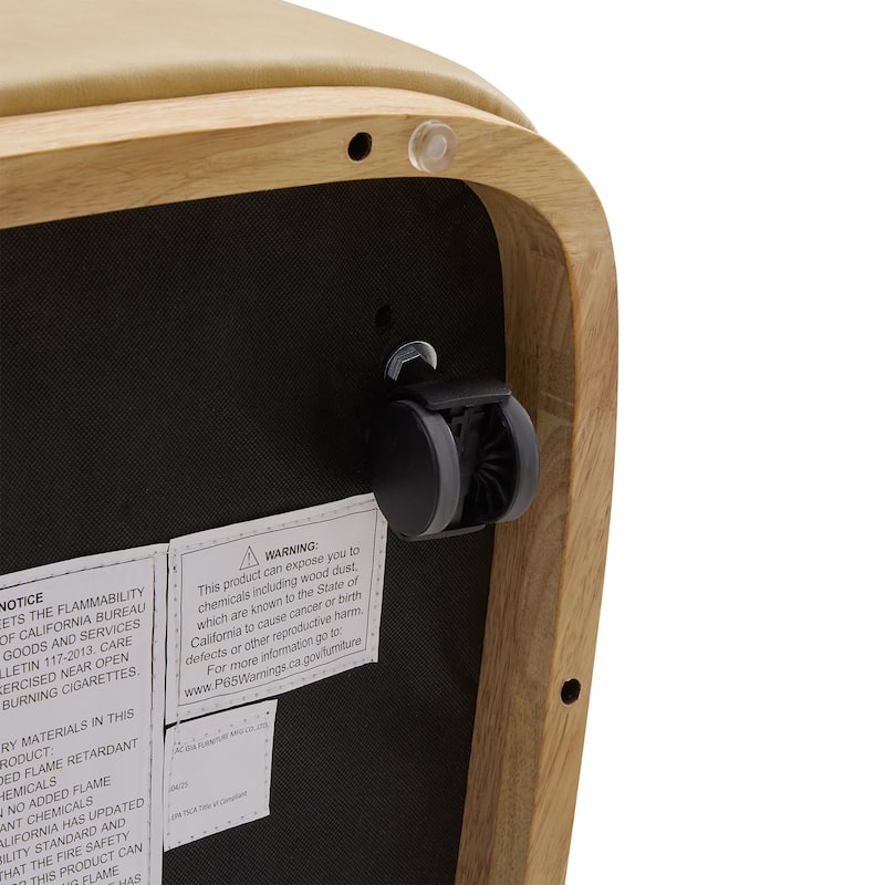 Brian Modern Dining Chairs with Casters&Wood Base Set of 2