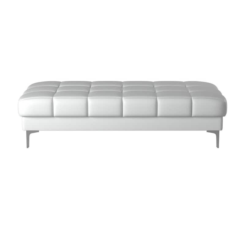Tufted Bonded Leather Ottoman