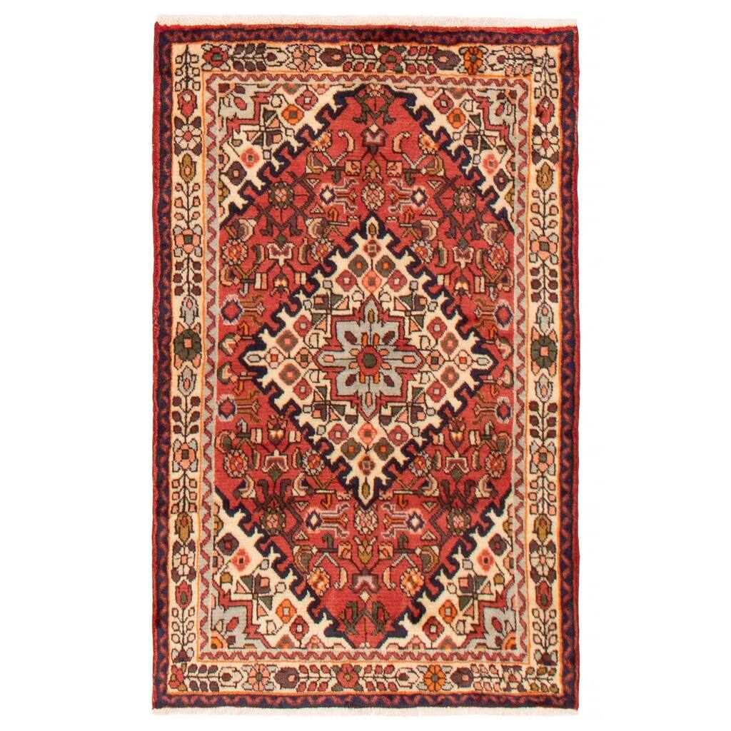 ECARPETGALLERY Hand-knotted Andelz Red Wool Rug - 3'3 x 5'1