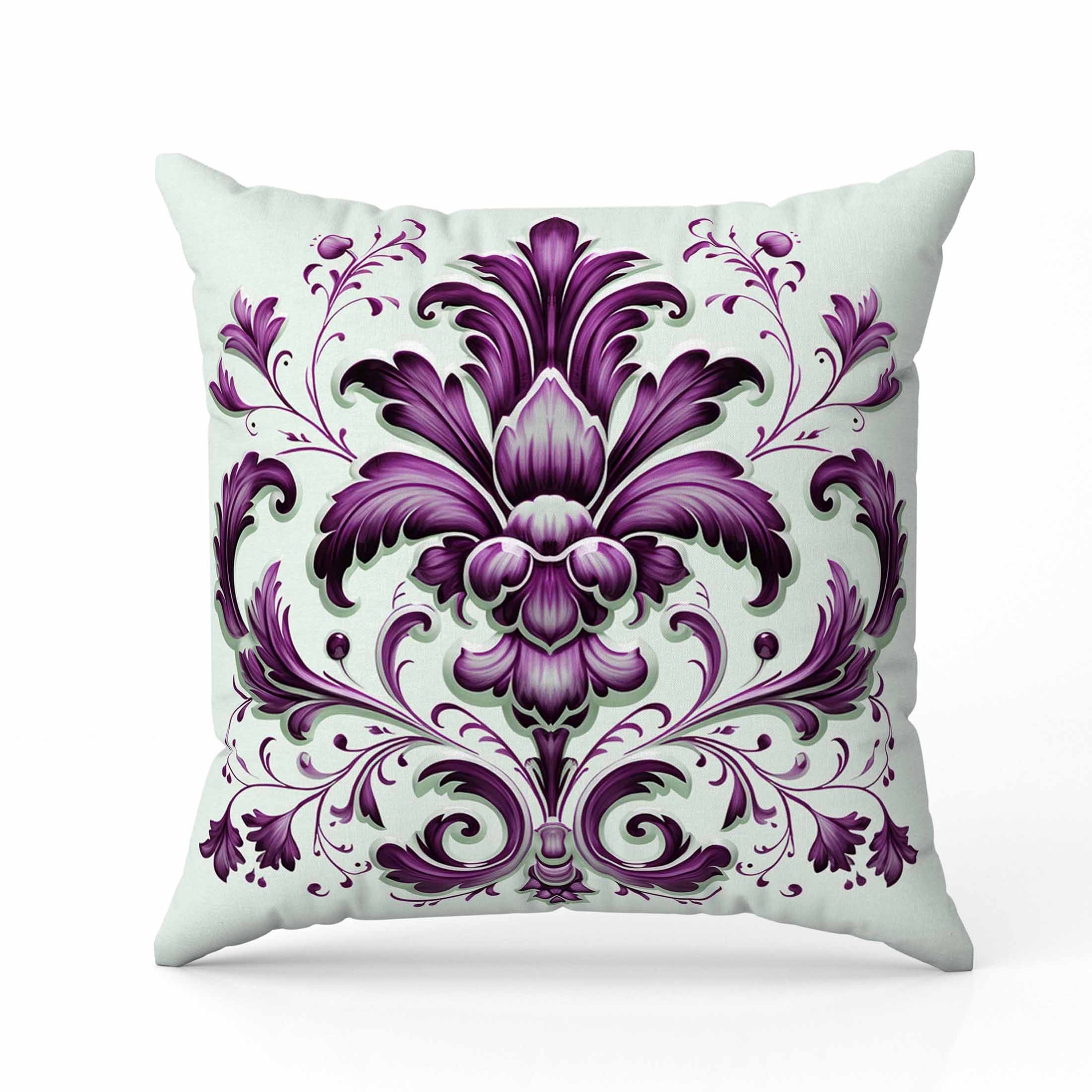 Vintage Veil Faux Suede Reversible Throw Pillow Green and Purple