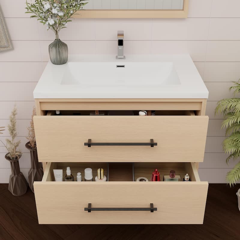 Victoria 30'' Wall-mounted Vanity with Reinforced Acrylic Sink - 29.5