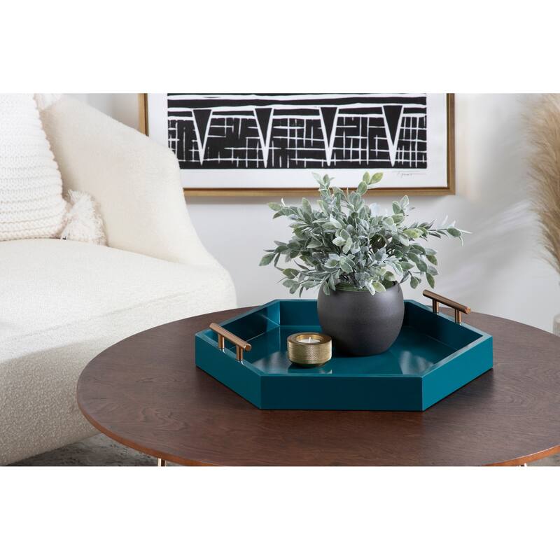 Kate and Laurel Lipton Hexagon Decorative Tray - 18x18